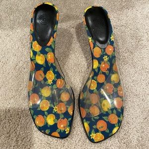 Perspex heeled sandals